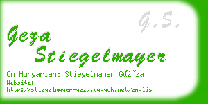 geza stiegelmayer business card